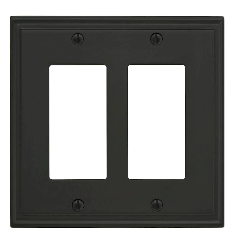 Mulholland 2 Rocker Black Bronze Wall Plate - 2 Rocker
