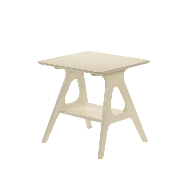 Mid-Century Modern Wood End Table with Shelf