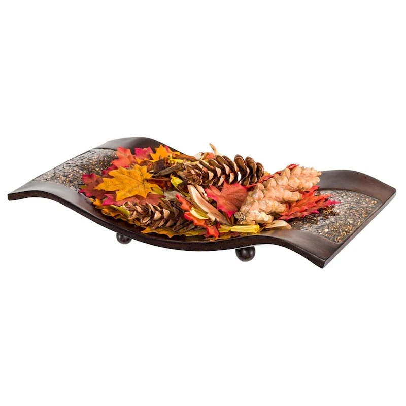 Creative Scents Schonwerk Decorative Walnut Color Centerpiece Dish