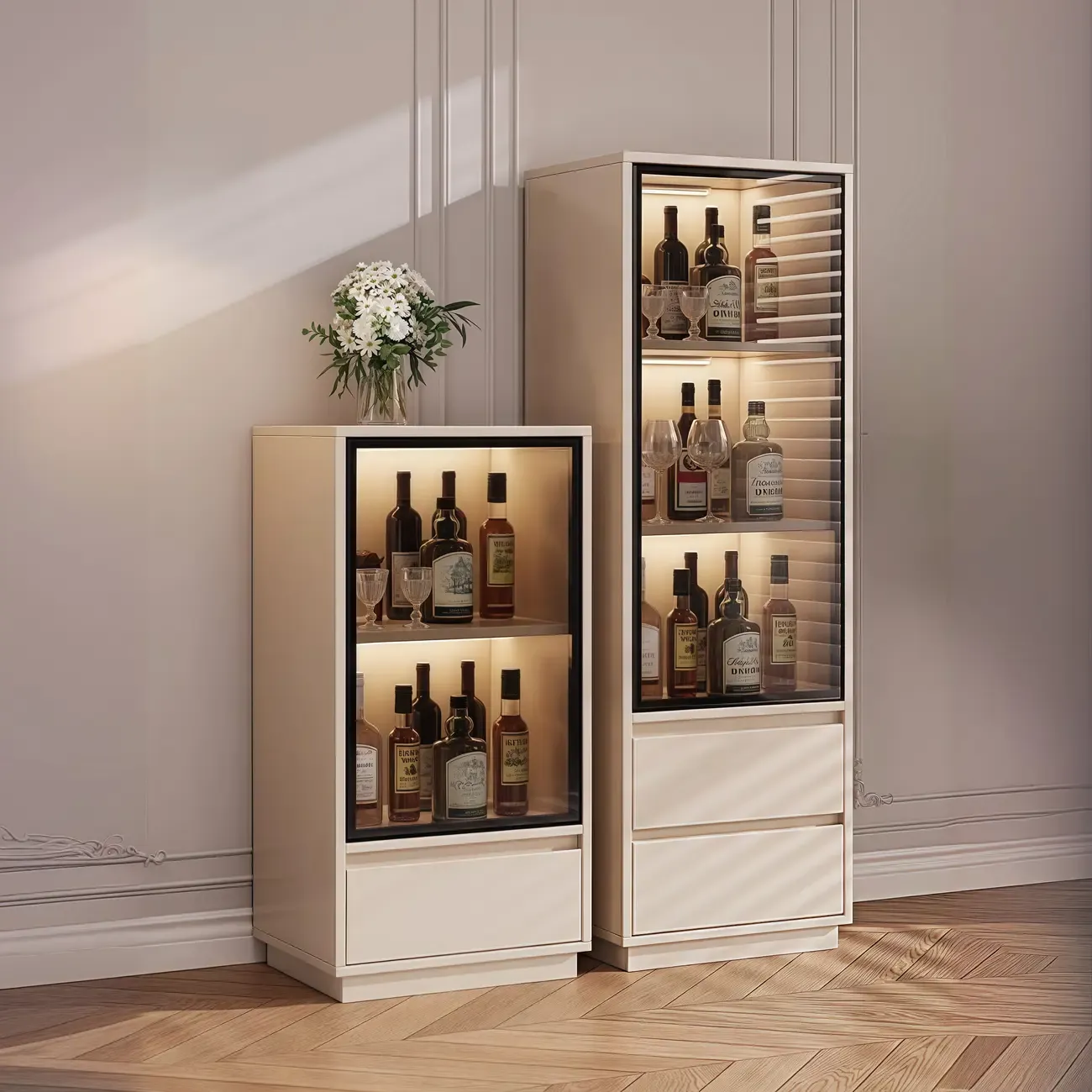 Standard Manufactured Wood Display Stand with Drawer