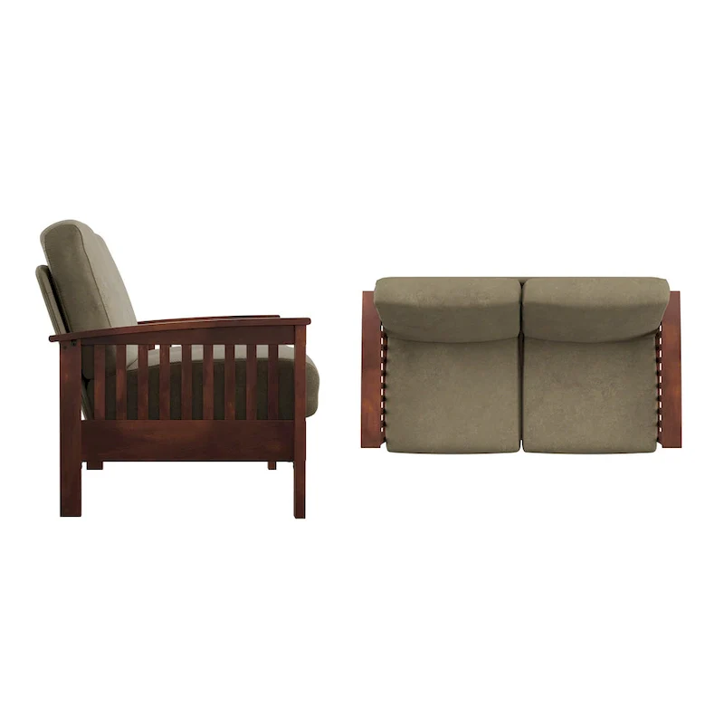 Sigulda Mission-Style Wood Loveseat