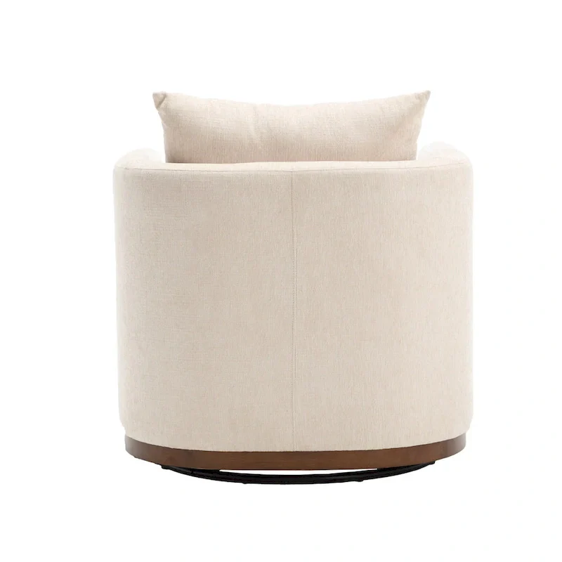 GDFStudio - Harper Chenille Swivel Barrel Chair with Sturdy Metal Base and Ergonomic Design