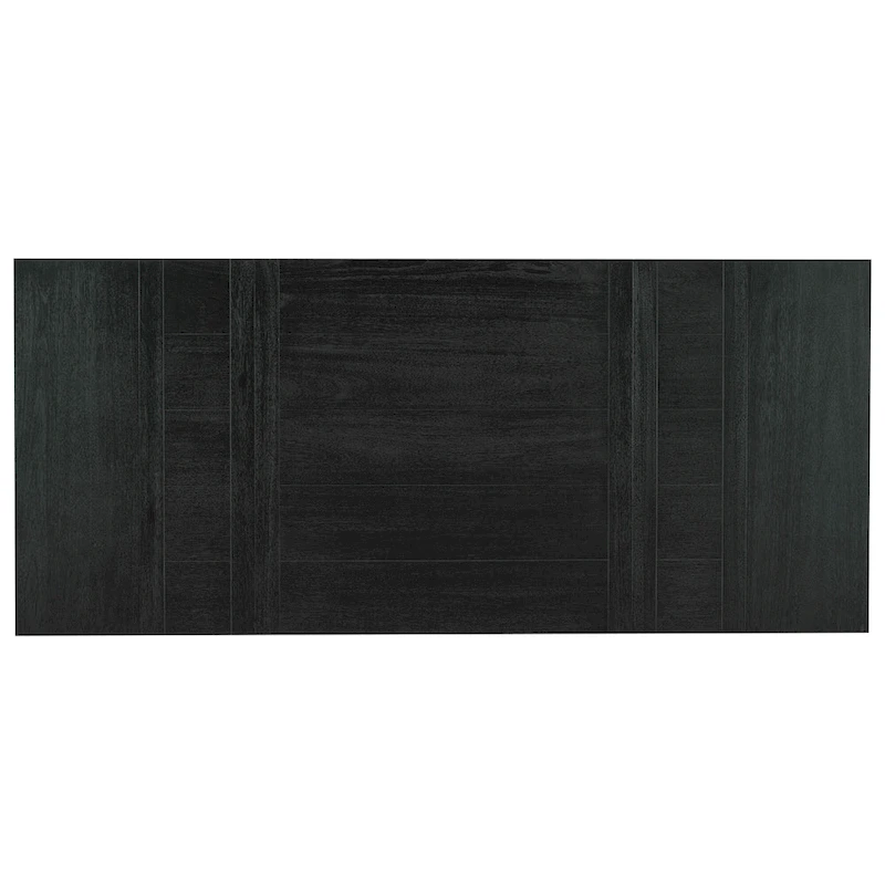 Black 6-Piece Wooden Dining Table Set with Extendable Table & 4 Chairs & Bench