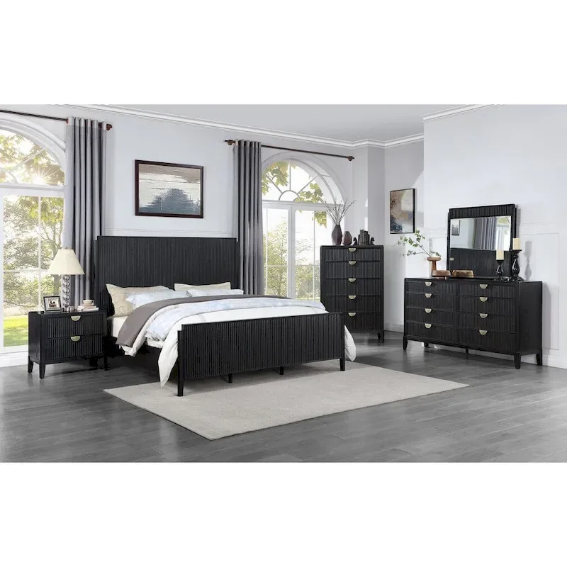 Mason Black Panel Bed
