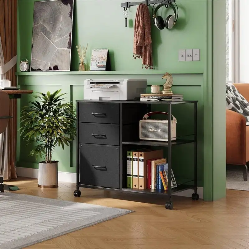 3 Drawer Mobile File Cabinet - 15.75 D x 29.53 W x 26.77 H