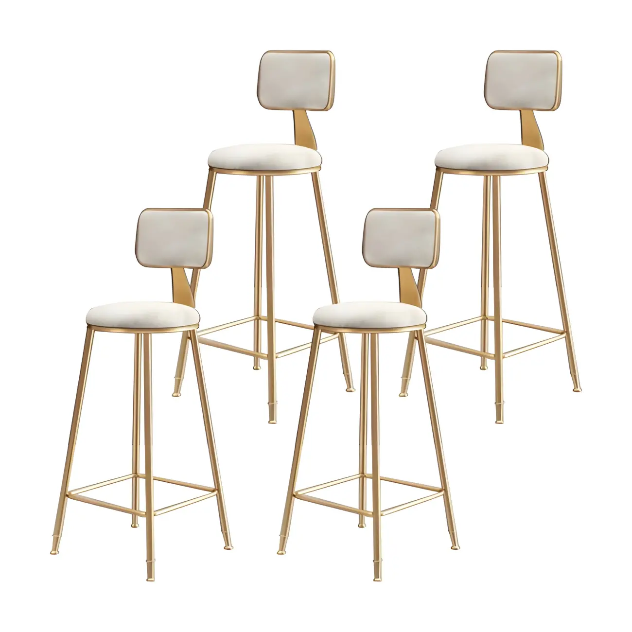 Round Velvet Upholstered Counter Bar Stools