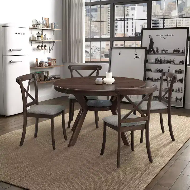 Vatros Wooden Dining Chairs Set of 2, Modern Upholstered Dining Room Chair