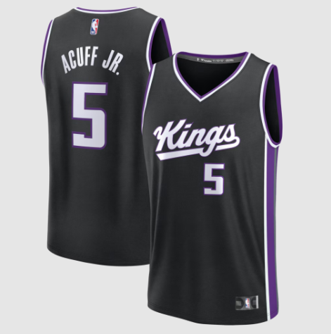 Sacramento Kings Darius Acuff Jr. Fanatics Black 2026 Draft First Round Pick Fast Break Jersey - Icon Edition