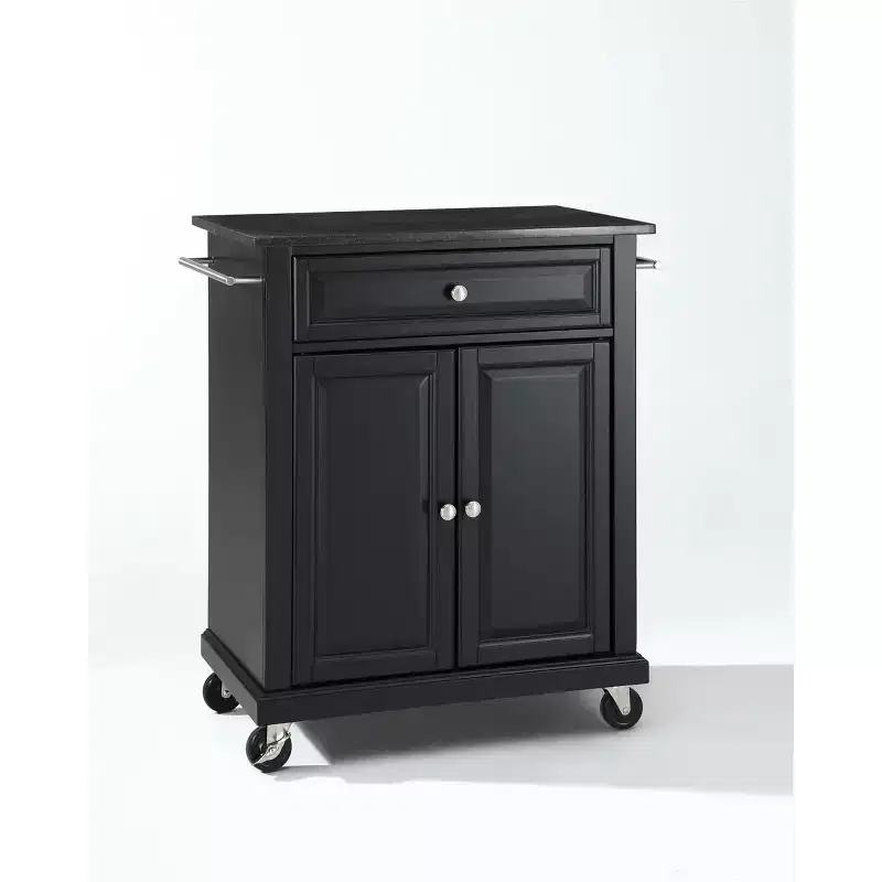 HomeStock 35.5 in.H Metal Kitchen Carts with 2 Doors and 1 Shelf