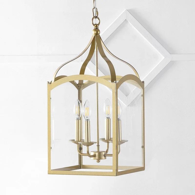 Ruth 11  4-light Lantern Metal/Glass LED Pendant by JONATHAN Y