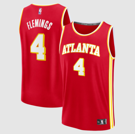 Atlanta Hawks Kingston Flemings Fanatics Red 2026 Draft First Round Pick Fast Break Jersey - Icon Edition
