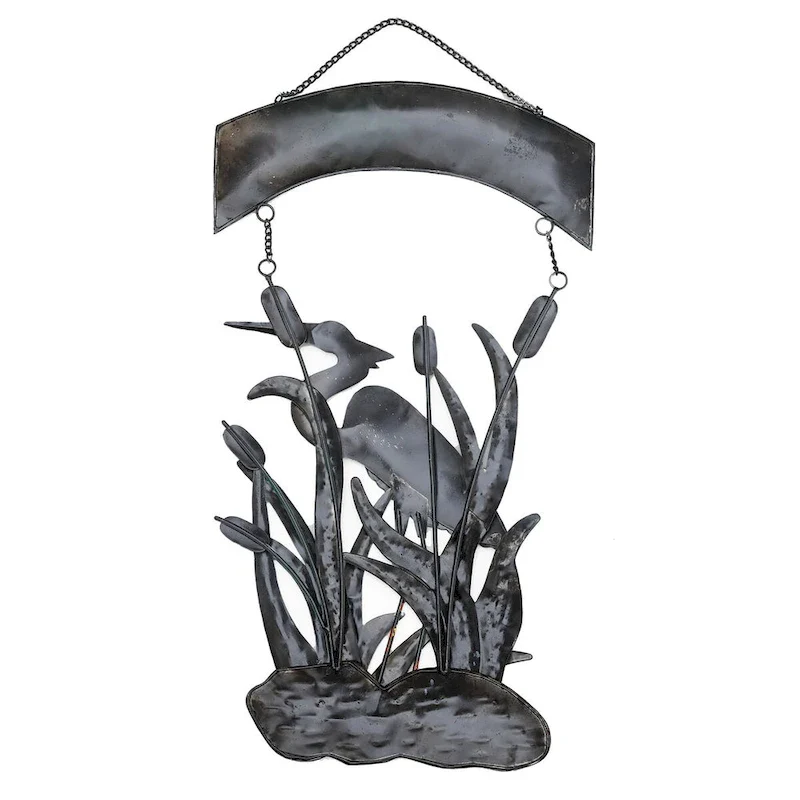 Novica Handmade Lake Greeting Iron Welcome Sign