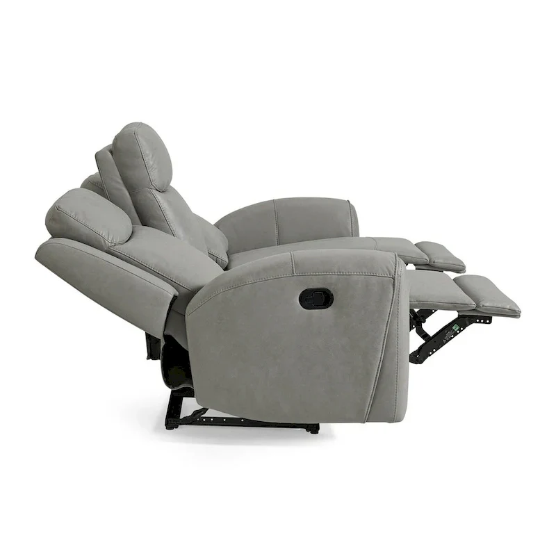 Roundhill Furniture Wesley Transitional Manual Reclining Sofa, Gray
