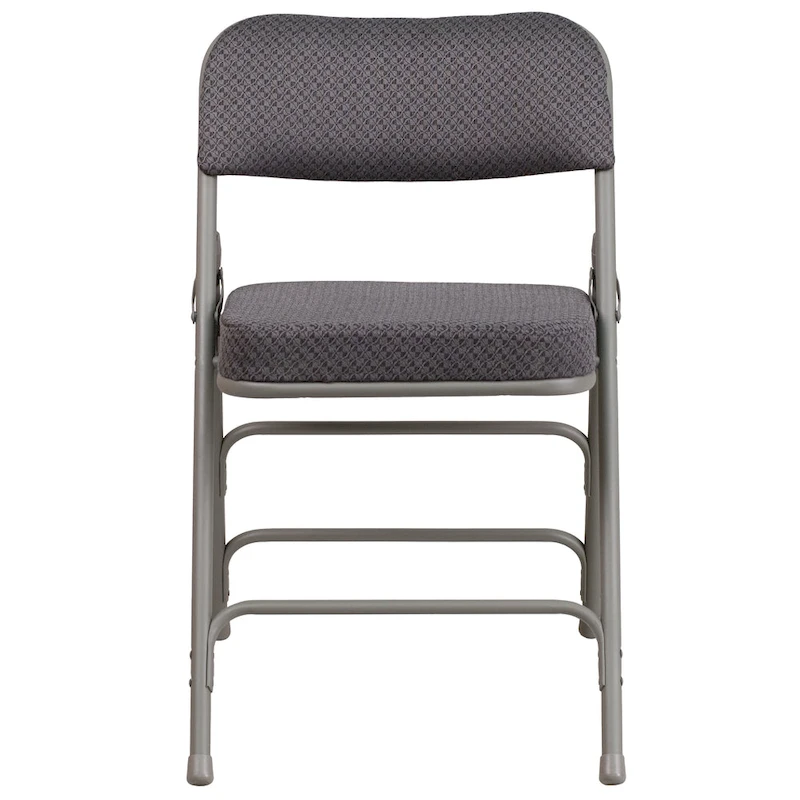 2 Pack Curved Triple Braced & Hinged Fabric Upholstered Metal Folding Chair