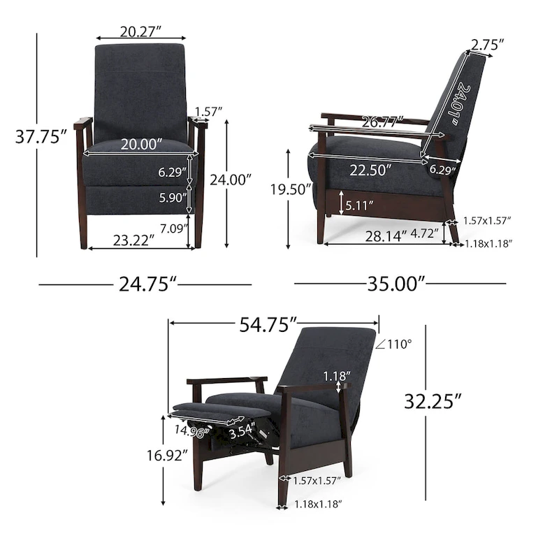 Plevna Upholstered Pushback Recliner by Christopher Knight Home