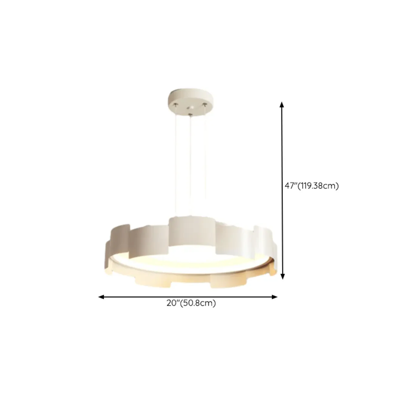 Modern Adjustable White Round LED Chandelier