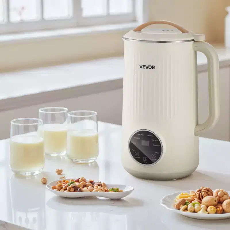VEVOR 8-in-1 Nut Milk Maker, 34 oz Soy Milk Maker with 180W Blending, for Homemade Oat, Nut, Soy, Juice, Milkshake, Rice Cereal,White