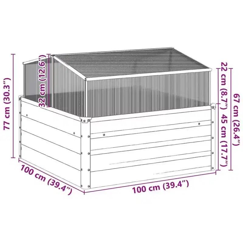 vidaXL Garden Planter Weathered steel Weathering steel 39.4x39.4x30.3 in