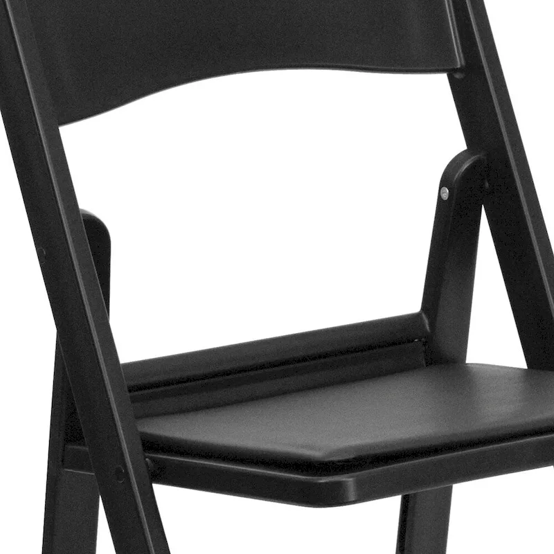 Lightweight Resin Folding Chairs with Vinyl Seats (Set of 4)