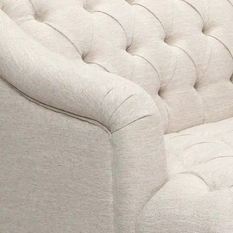 Modern 73.25 Button Tufted 3-Seater Sofa with Birch Legs