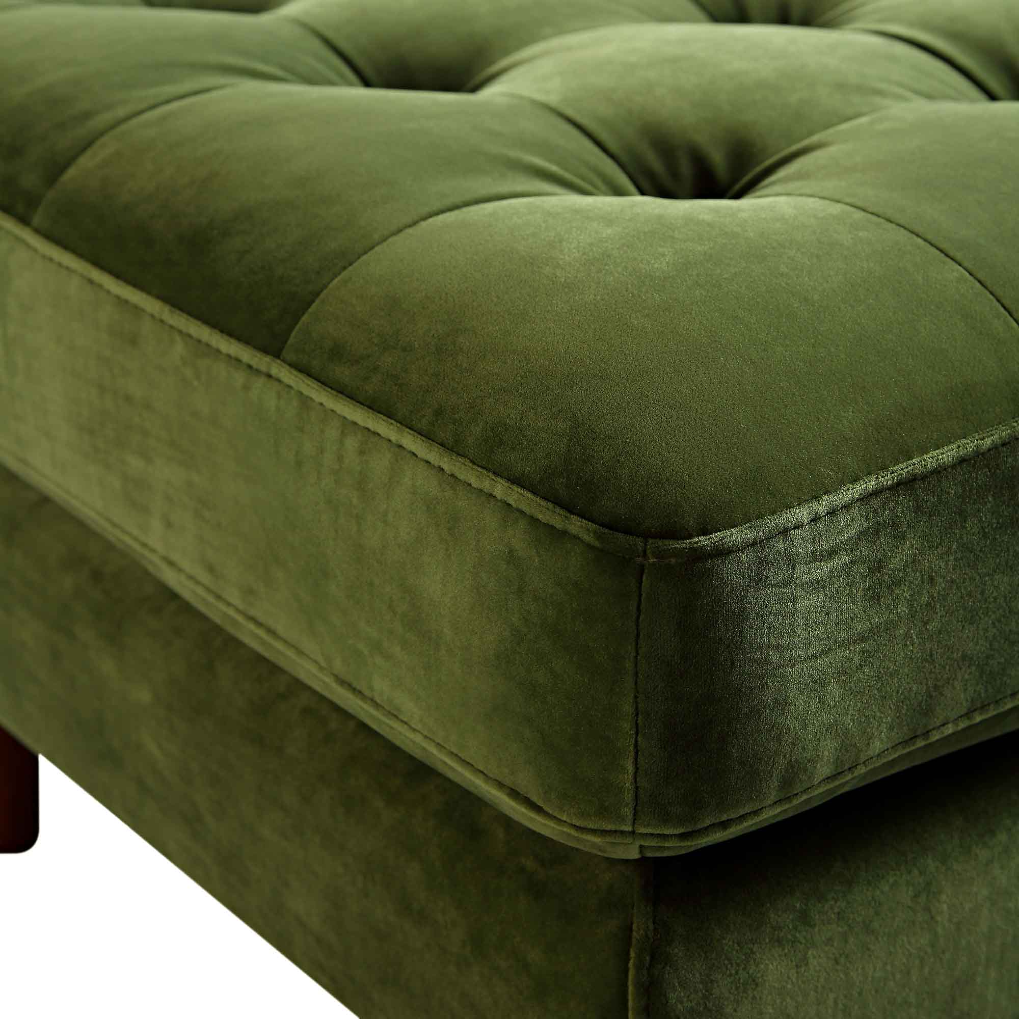 Ottoman, Moss Green Velvet