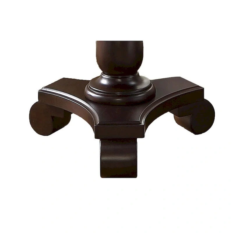 Round Wood Pedestal End Table with Scrolled Legs