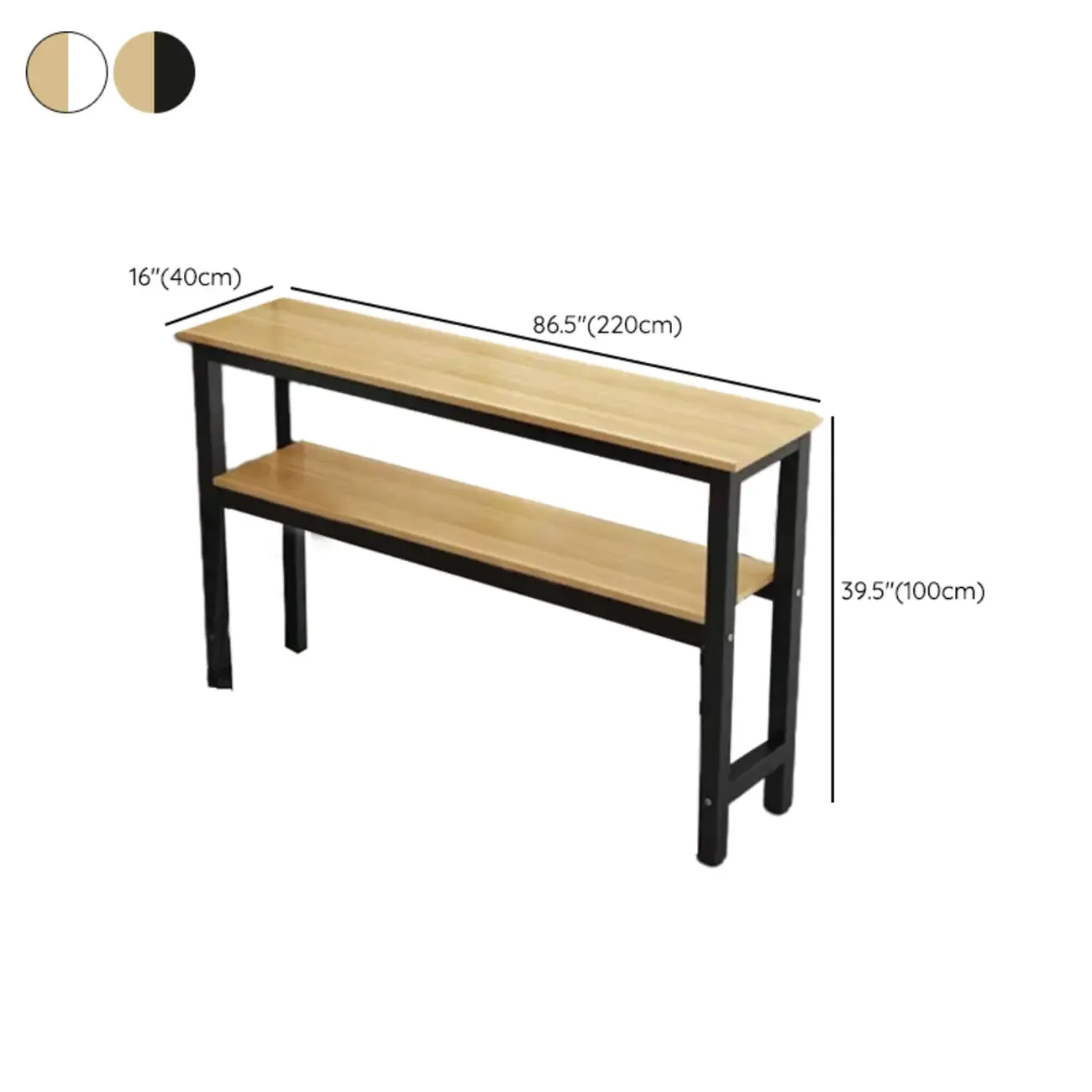 Modern Steel Wood Bar Tables with Shelf