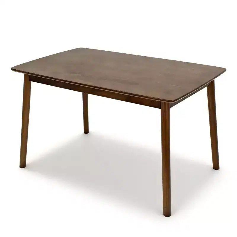 GDFStudio Matei Modern Wooden Rectangular Dining Table with Rounded Corners