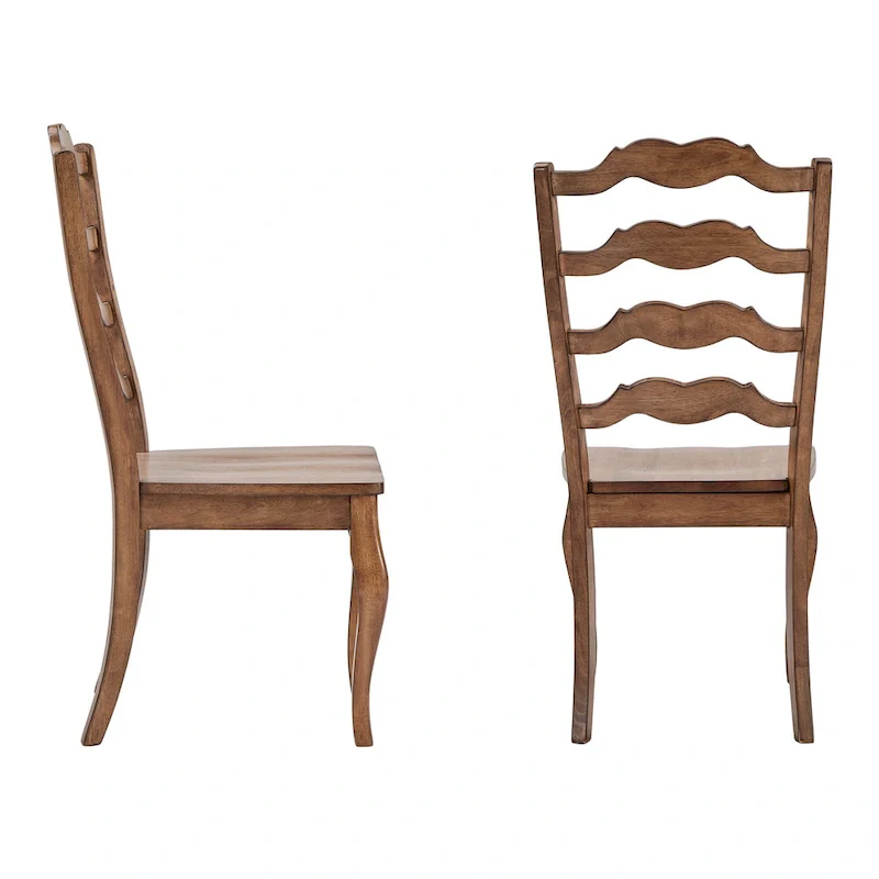Ronda French Ladder Back Wood Dining Chairs (Set of 2)