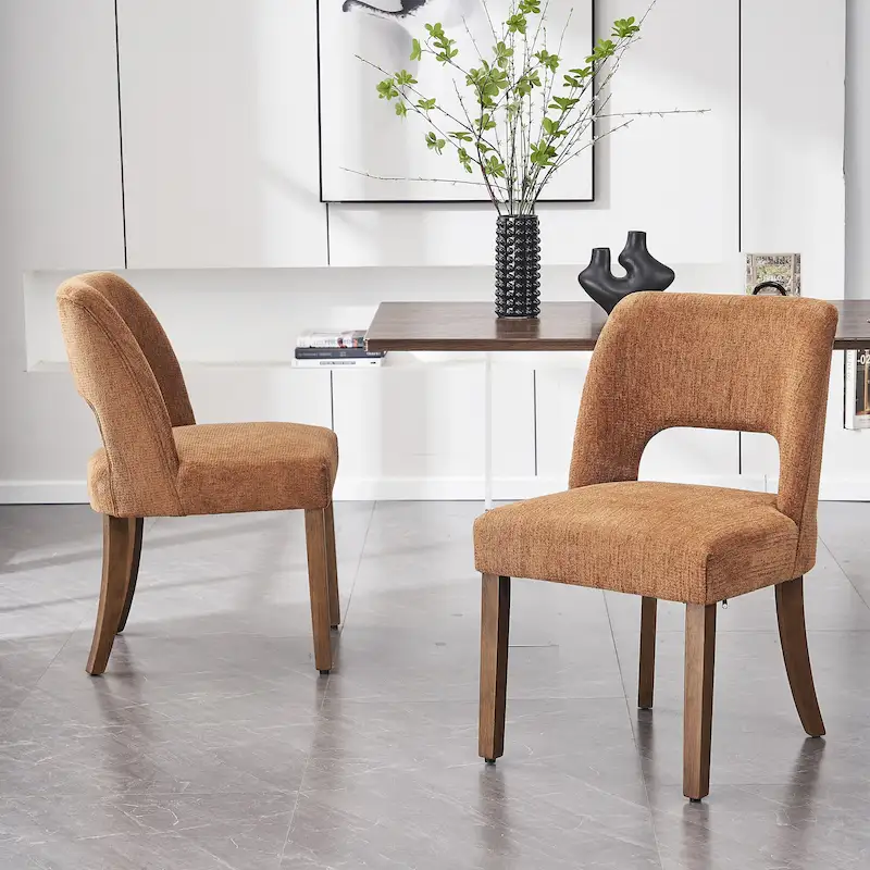 Upholstered Back Side Dining Chair Set of 2