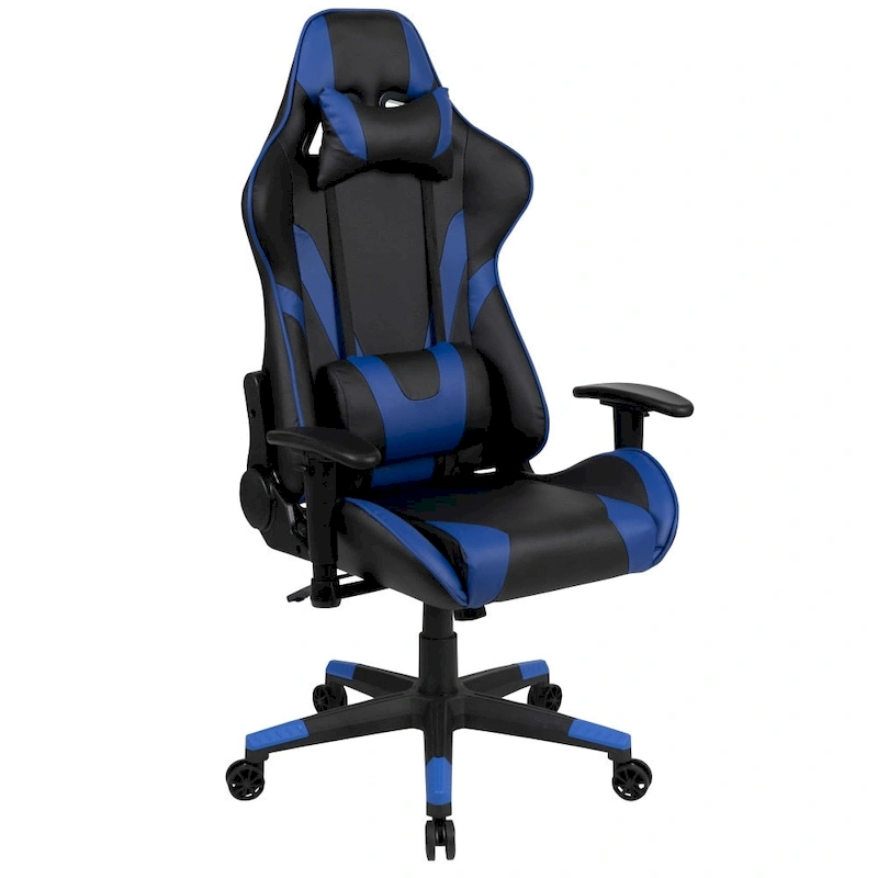 Racing Gaming Ergonomic Chair with Fully Reclining Back in Red LeatherSoft