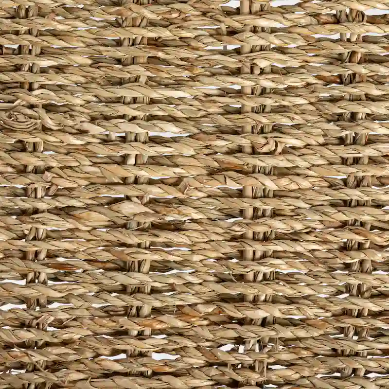 Household Essentials Handwoven Seagrass Tray Set with Wood Handles, Set of 2 - 15.7 L x 9.8 W x 3.1 H