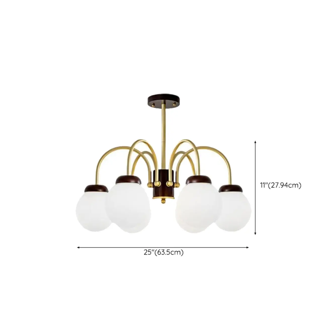 Classic Gold White Vitreous Ball Chandelier