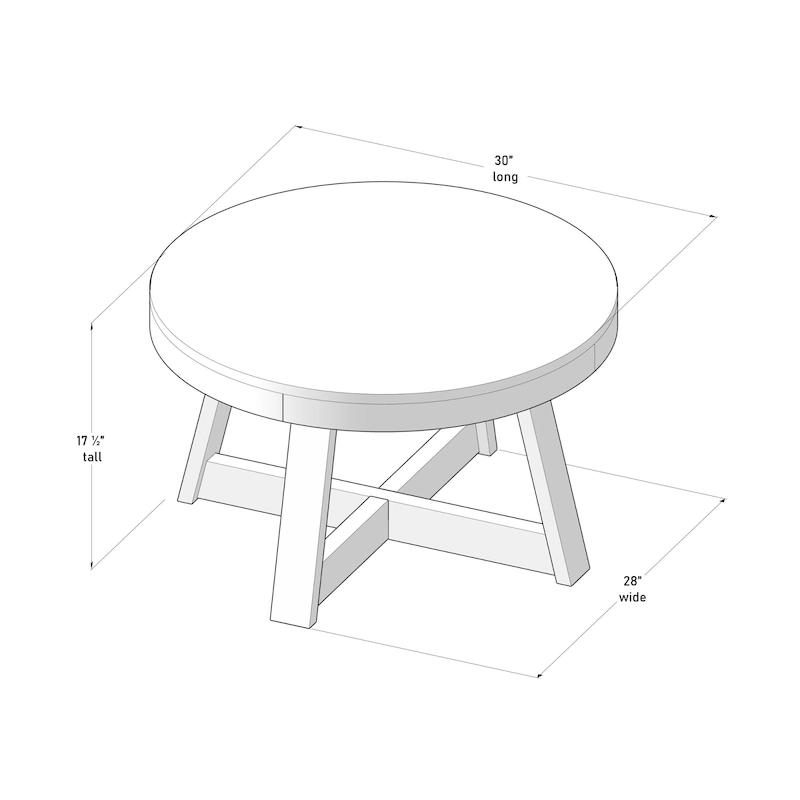 Plank and Beam Classic Round Coffee Table - 30
