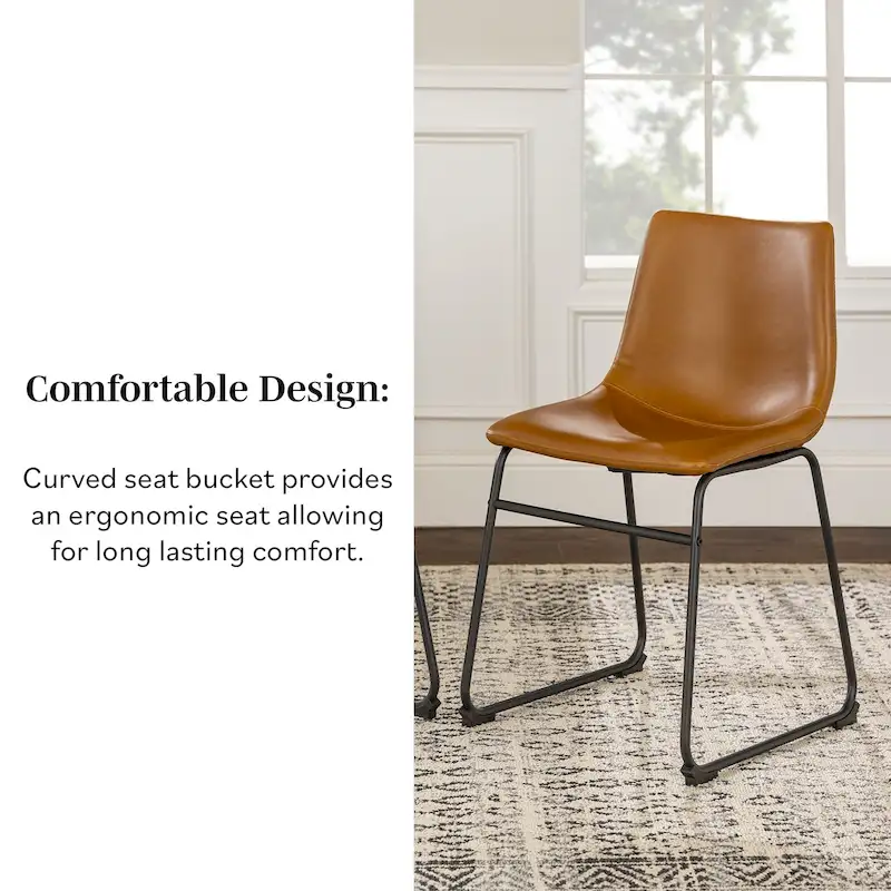 Middlebrook Prusiner Faux Leather Dining Chair (Set of 2)