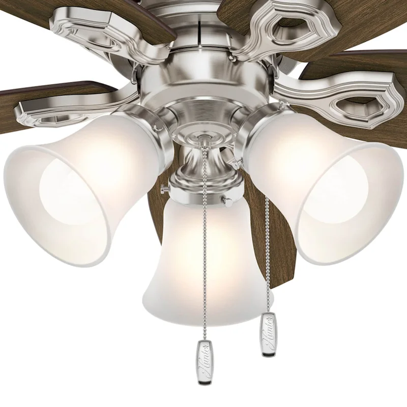 Hunter 42  Builder Low Profile Ceiling Fan with 3-Light LED Light Kit and Pull Chain