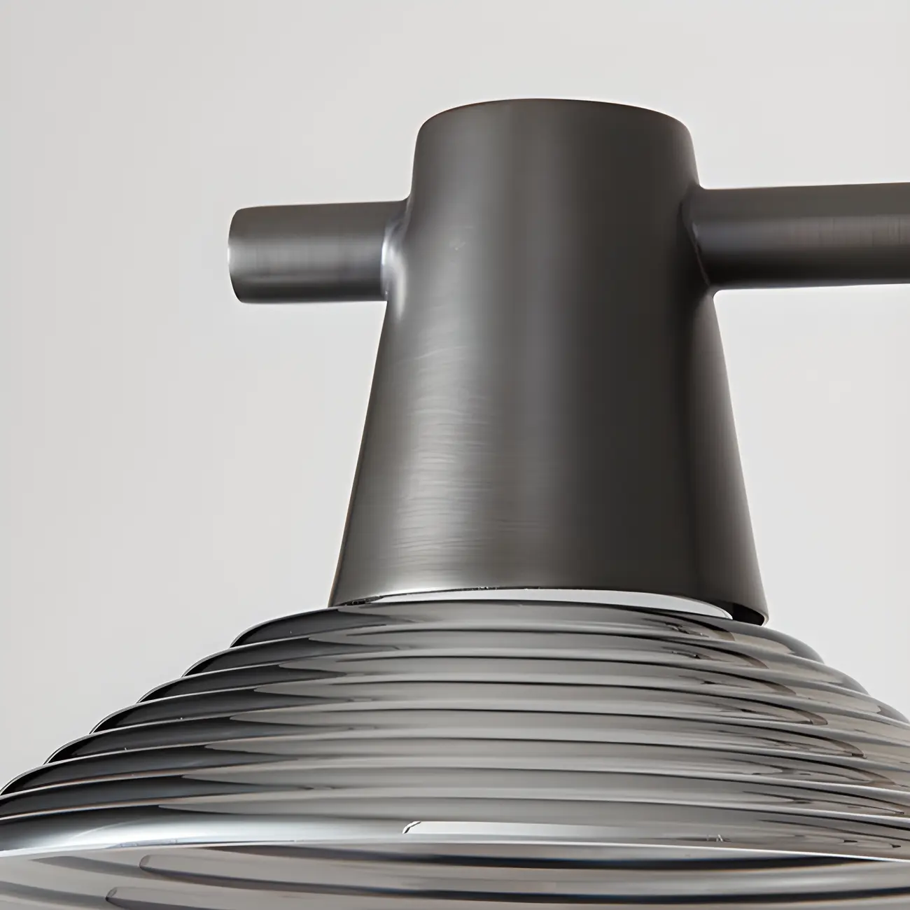 Modern Black Cone Glass 3-Light Island Light