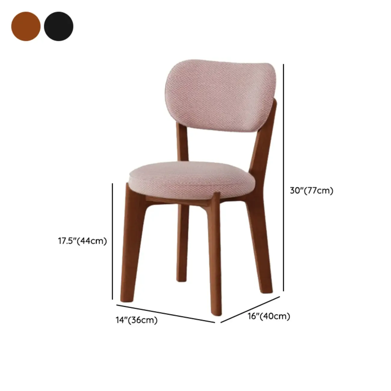 Modern Upholstered Low Back Wooden Dining Chair