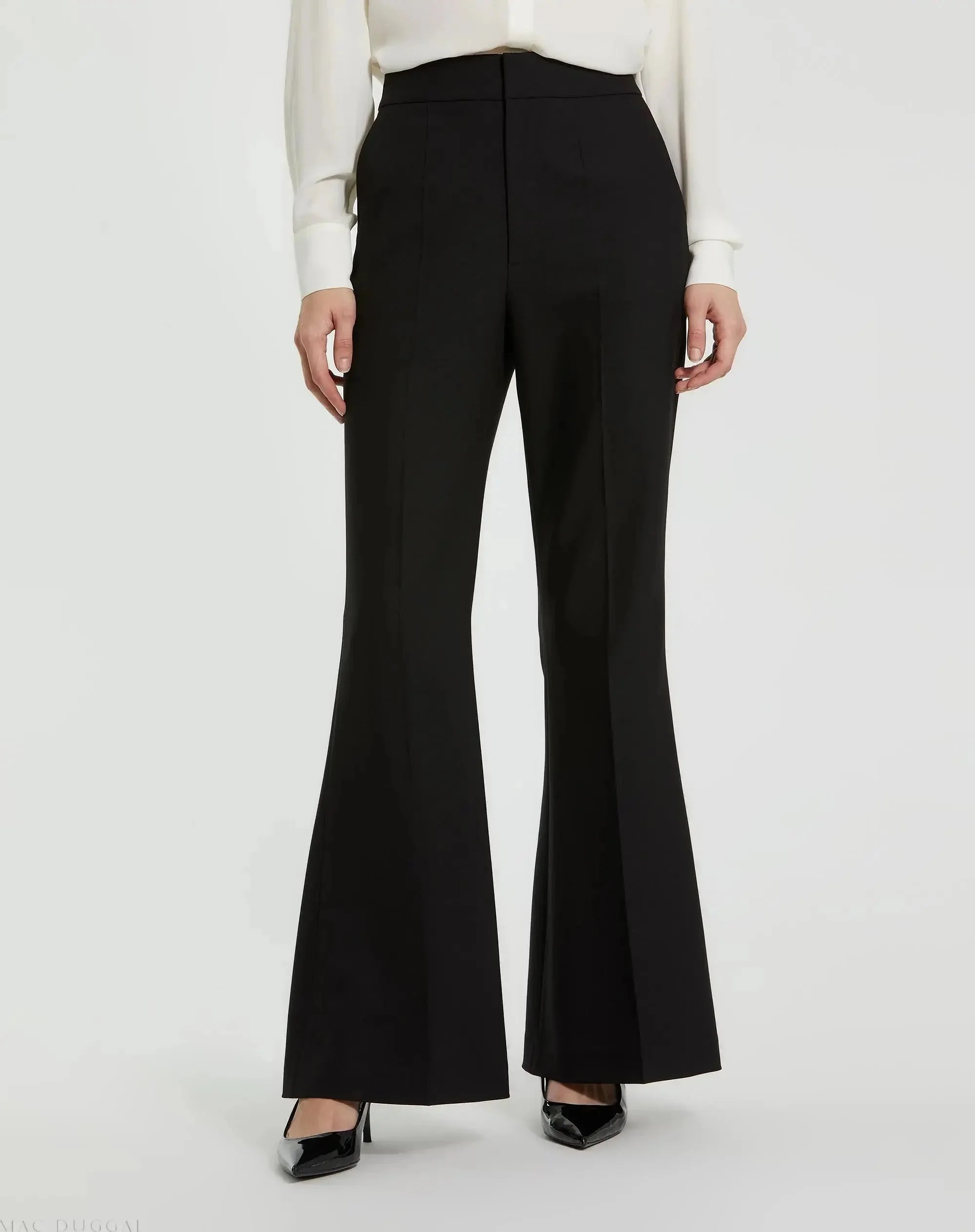 Classic Crepe Flared Leg Trouser Pant