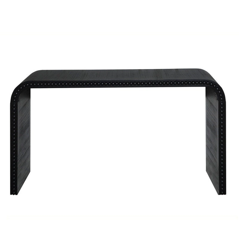 59 Entryway Table, Curved Waterfall-style Table,Console Table with Wood Beads