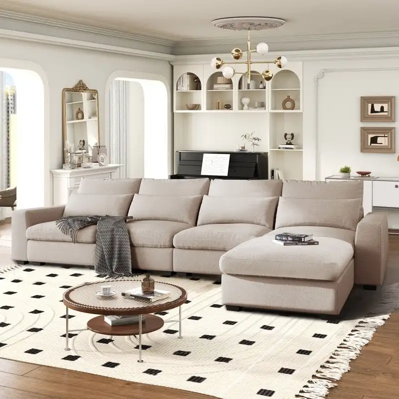 Modern L-Shape Sectional Sofa with Reversible Chaise