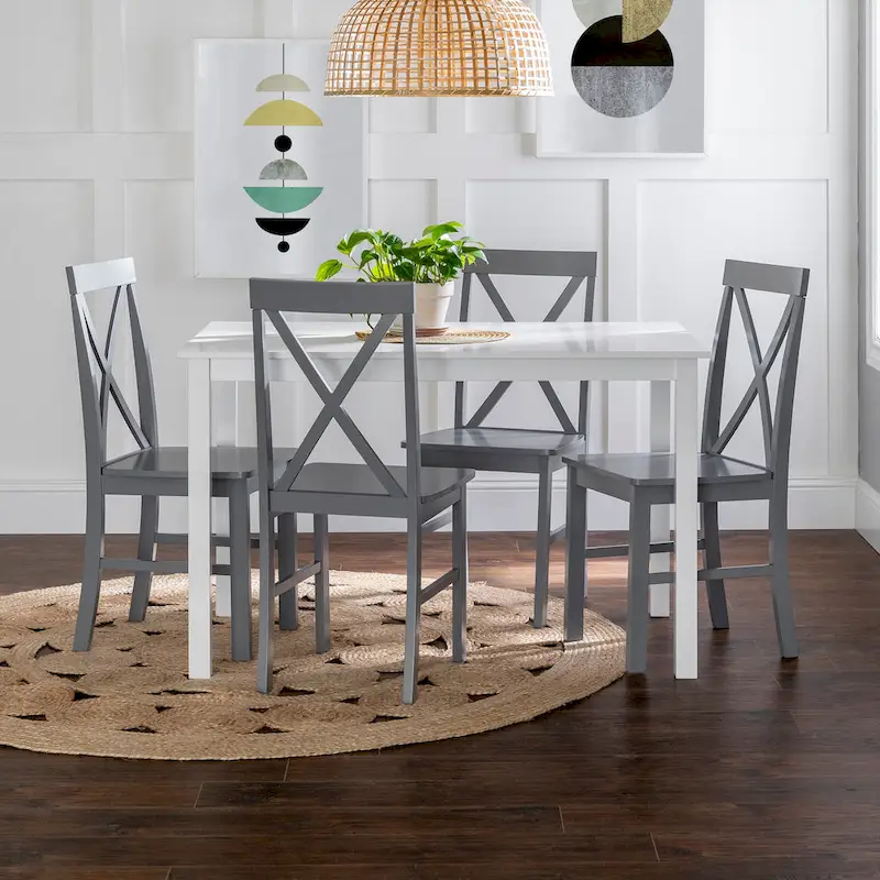 Dining Table with 4 X-Back Chairs