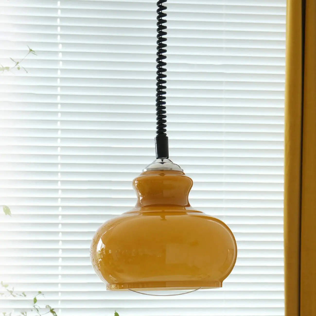 Modern Green Dome Glass Adjustable Pendant Light