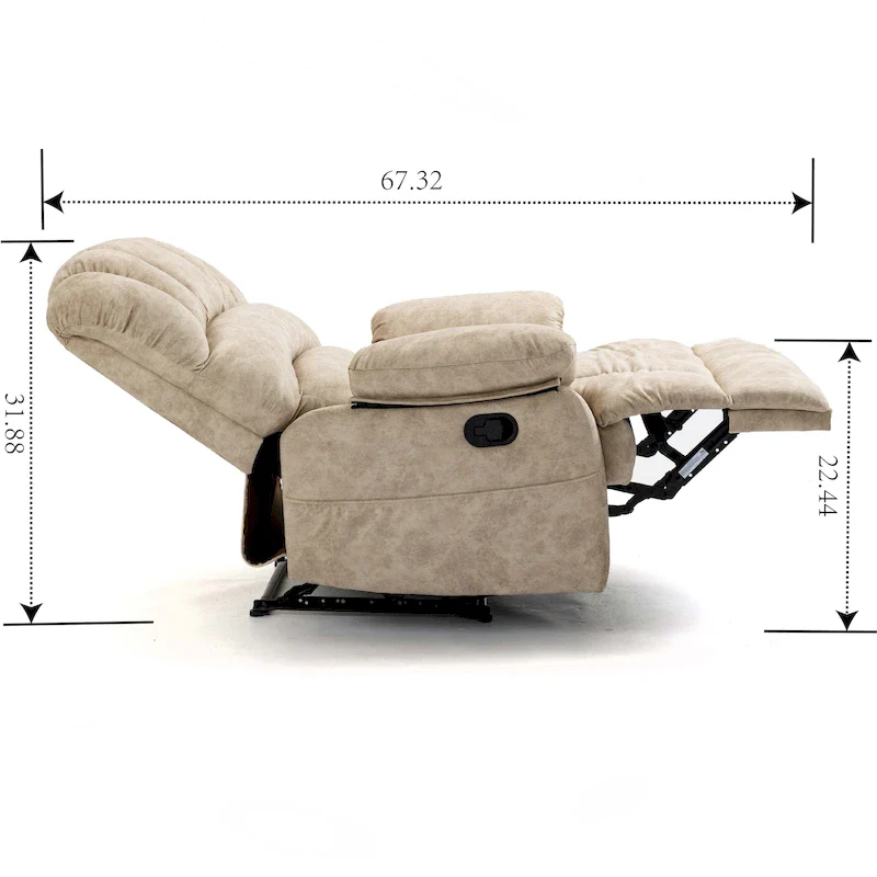 Large Manual Upholstered Recliner Chair
