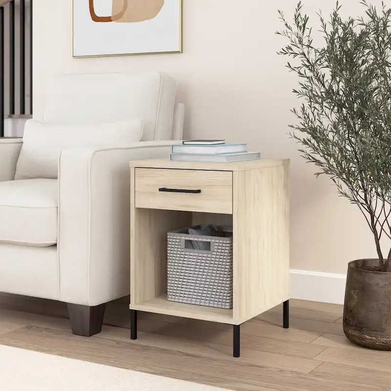 Living Room End Table with Drawer and Lower Shelf
