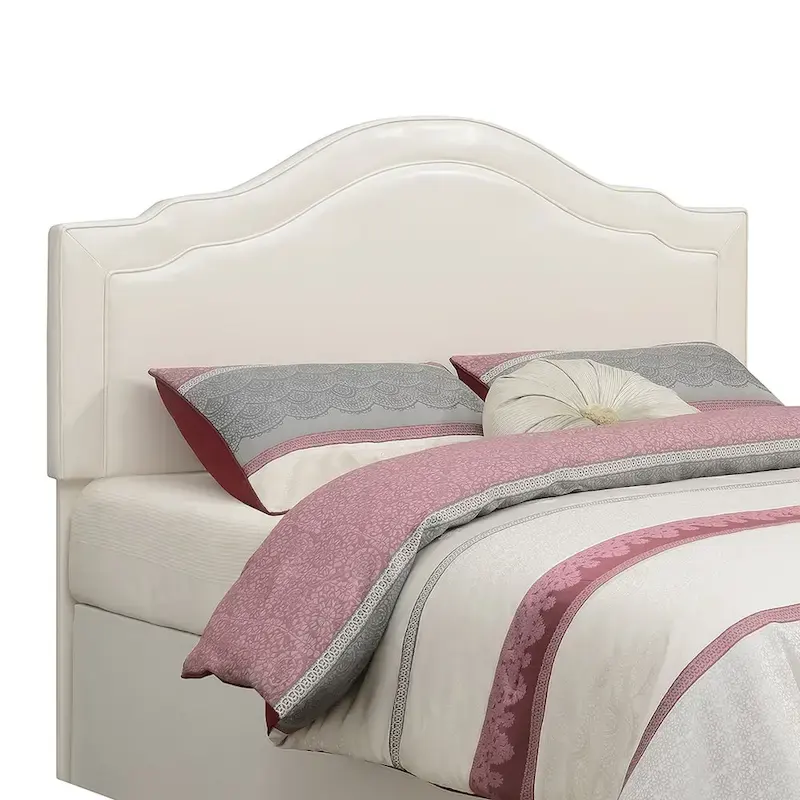 White Faux Leather Queen Upholstered Headboard
