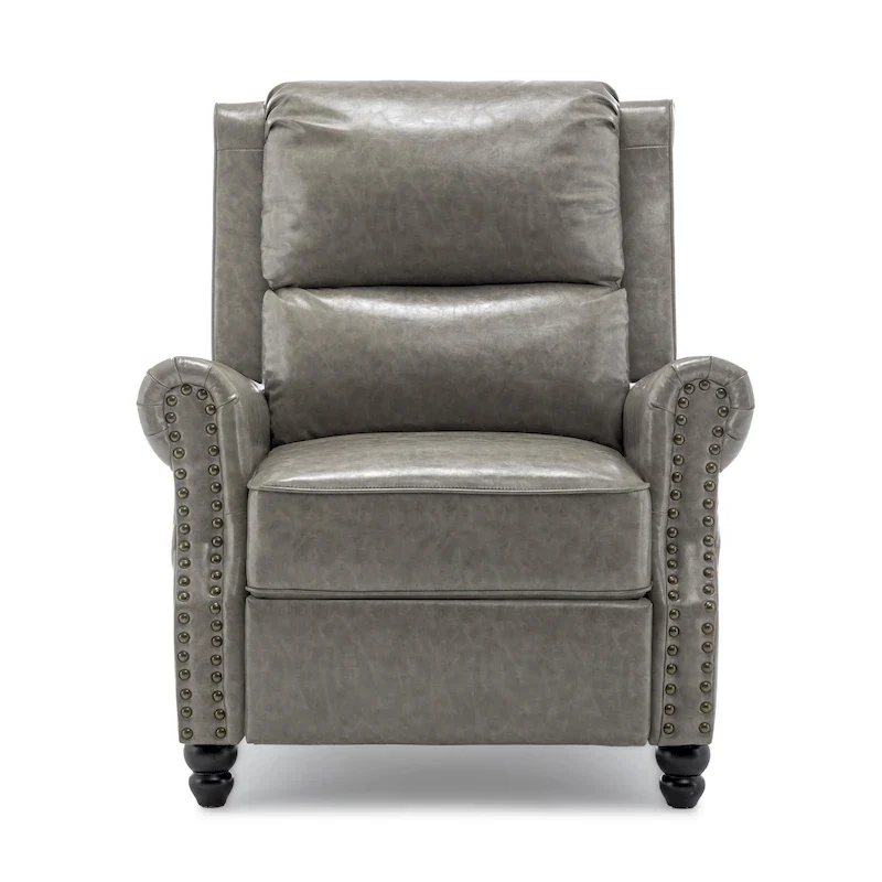 2 Set Nail-head Padded Seat Pushback Recliner Chair