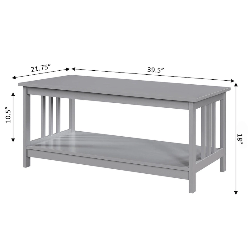 Convenience Concepts Mission Coffee Table with Shelf