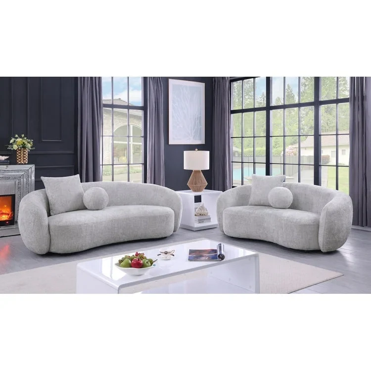 Best Quality 2pc Teddy Fabric Sofa & Loveseat