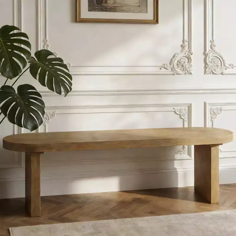 Christopher Knight Home Chaeryeong Farmhouse Pine Dining Bench with Rounded Corner